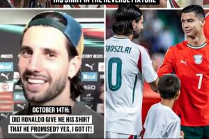 圓夢??索博賽后拿到偶像C羅球衣，上次找C羅換球衣時被告知沒了