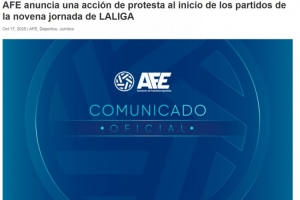 反對海外辦賽！西班牙球員協(xié)會(huì)將在第9輪比賽開始前進(jìn)行抗議