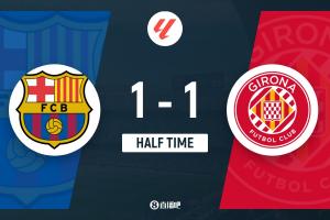 半場-巴薩1-1赫羅納 佩德里破門維特塞爾精彩倒鉤拉什福德中楣