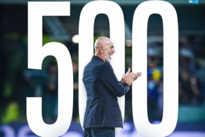 里程碑，意甲官方祝賀皮奧利意甲執(zhí)教500場