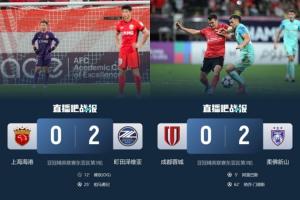 留力聯(lián)賽，中超前2海港、蓉城亞冠均輪換0-2輸球，兩隊合計2射正