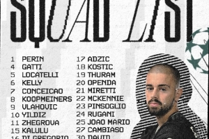 尤文客戰(zhàn)皇馬名單：伊爾迪茲在列，米雷蒂、熱格羅瓦回歸