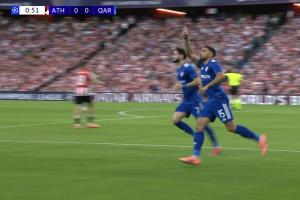 畢巴開場(chǎng)丟球！在3場(chǎng)歐戰(zhàn)第1分鐘破門，卡拉巴赫前鋒是歷史首人