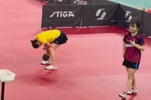 全力以赴！備戰(zhàn)全運(yùn)會(huì)，陳夢練球累到蹲地上