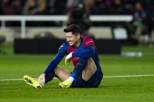 西媒：萊萬傷勢康復(fù)進(jìn)展神速，巴薩甚至考慮讓他隨隊(duì)出征國家德比