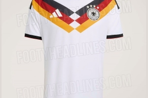阿迪達(dá)斯謝幕之作！德國(guó)隊(duì)世界杯球衣諜照：黑紅黃三色V形圖案