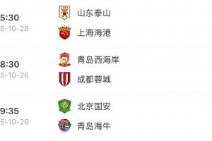 山東三兄弟殺瘋了！泰山逆轉(zhuǎn)海港、海牛逆轉(zhuǎn)國(guó)安、西海岸戰(zhàn)平蓉城