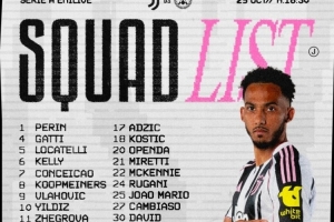 尤文對(duì)陣烏迪內(nèi)斯名單：弗拉霍維奇、伊爾迪茲在列，K-圖拉姆缺席