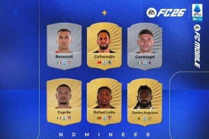 意甲10月最佳球員候選：萊奧、恰爾汗奧盧、安古伊薩等6人在列