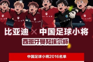 中國足球小將西班牙曼努埃爾杯2016名單公布，共12名球員入選