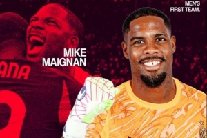 7次撲救+撲點(diǎn)，官方：邁尼昂當(dāng)選AC米蘭1-0羅馬隊內(nèi)最佳球員