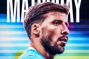 強強對話！曼城發(fā)布歐冠對陣多特海報，魯本-迪亞斯單人出鏡