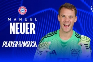 這不續(xù)約？官方：39歲諾伊爾8次撲救，當(dāng)選巴黎vs拜仁全場最佳