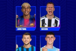 歐冠今日最佳進(jìn)球候選：亞馬爾、丹-伯恩、薩馬爾季奇、福登在列