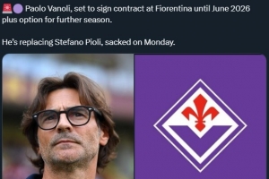 羅馬諾：瓦諾利將和佛羅倫薩簽約至2026年，含延長(zhǎng)1年條款