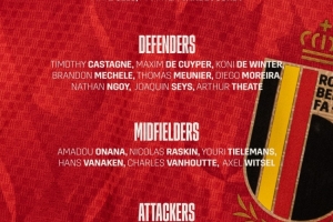 比利時大名單：庫爾圖瓦領銜，多庫、特羅薩德、薩勒馬科爾斯入選