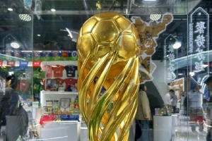 “蘇超”冠軍獎(jiǎng)杯出現(xiàn)在進(jìn)博會(huì)，成為吸引觀眾拍照打卡的亮點(diǎn)