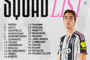 尤文本輪意甲都靈德比名單：伊爾迪茲領(lǐng)銜，DV9、小孔塞桑在列