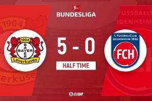 慘案預(yù)定?。坷瘴謳?kù)森半場(chǎng)5-0領(lǐng)先海登海姆！