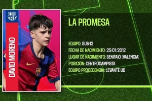 又一潛力新星！每體談巴薩U14中場大衛(wèi)-莫雷諾：左腳技術(shù)非常出色