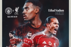 利物浦發(fā)布對陣曼城海報(bào)：范戴克、薩拉赫、索博、赫拉芬貝赫出鏡