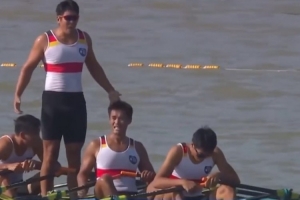 全運會開幕式后首金出爐！江蘇隊在男子四人雙槳強勢奪金