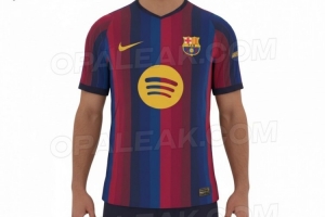 巴薩下賽季主場球衣諜照：經典紅藍+條紋設計，贊助商標志金黃色
