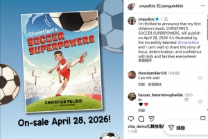 普利西奇自宣將出版兒童讀物，在美國的孩童群體中宣傳足球