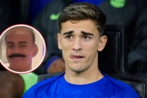 每體：加維“報復”亞馬爾，給他加上了禿頭+小胡子的濾鏡