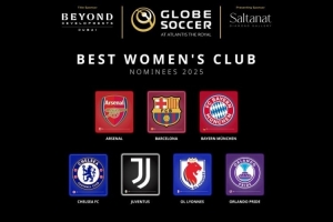 環(huán)足獎(jiǎng)2025年最佳女足俱樂(lè)部候選：阿森納女足、巴薩女足領(lǐng)銜