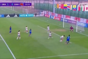 開局不利！開場3分鐘U17女足先丟一球，0-1落后巴西！