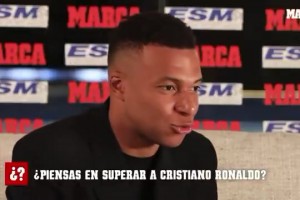 姆巴佩：超越C羅？他是馬德里的標(biāo)桿！我得再等等才能比較