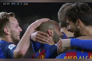 為了幫他進球全隊都拼了！小馬哥巴薩7年職業(yè)生涯的唯一進球