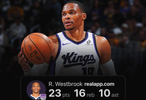 威少23+16+10創(chuàng)紀錄，國王121-116勝勇士